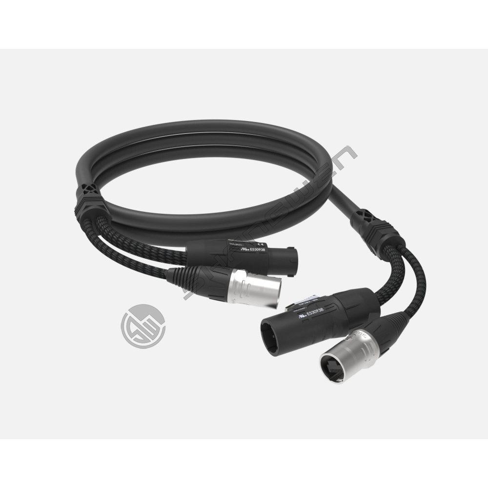 Black Power+RJ45 combination cable